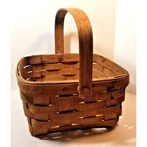 Vintage Longaberger 1986 Small Chore Gathering Market Basket Signed